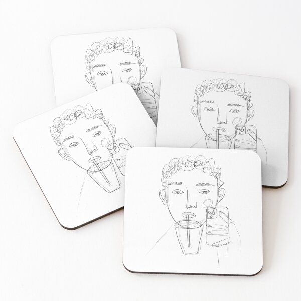 Item preview, Minimalist Scrolling Phone Drinking Straw Sketch designed and sold by mitteeberlin.