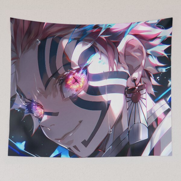 Item preview, Akaza Demon Slayer Neon Frost Gaze Anime designed and sold by earlobejerk.
