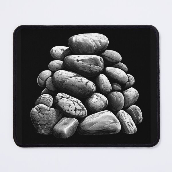 Item preview, Black and White Stacked Stones Rock Balance Art designed and sold by inkoutninja.
