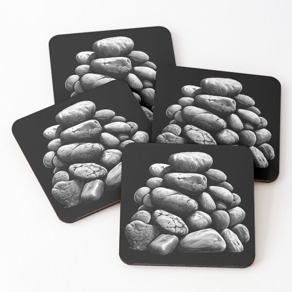 Item preview, Black and White Stacked Stones Rock Balance Art designed and sold by inkoutninja.