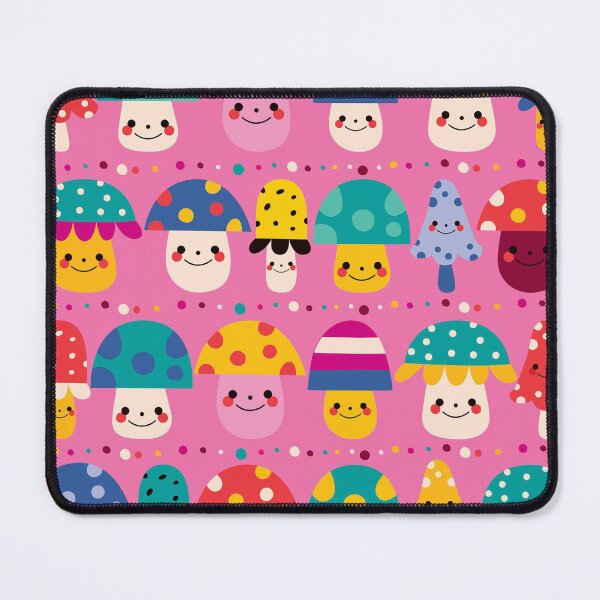 Item preview, Cute Kawaii Mushroom Pattern | Colorful Happy Mushrooms Seamless Design designed and sold by RJACreative.
