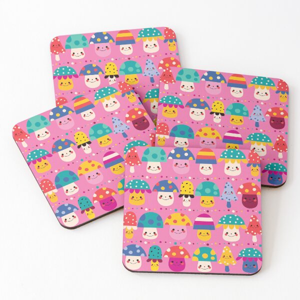 Item preview, Cute Kawaii Mushroom Pattern | Colorful Happy Mushrooms Seamless Design designed and sold by RJACreative.