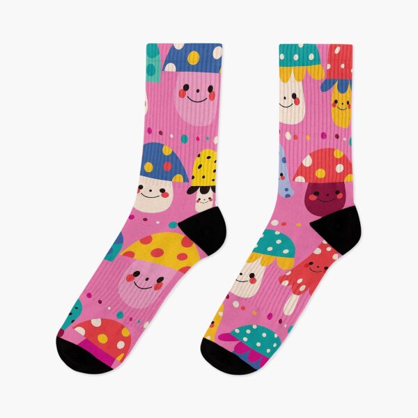 Item preview, Cute Kawaii Mushroom Pattern | Colorful Happy Mushrooms Seamless Design designed and sold by RJACreative.