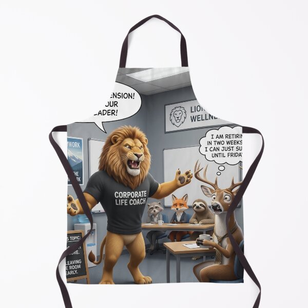 Item preview, Lions Mandatory Wellness Seminar Funny Corporate Burnout Meme designed and sold by SoftAuraStudi0.