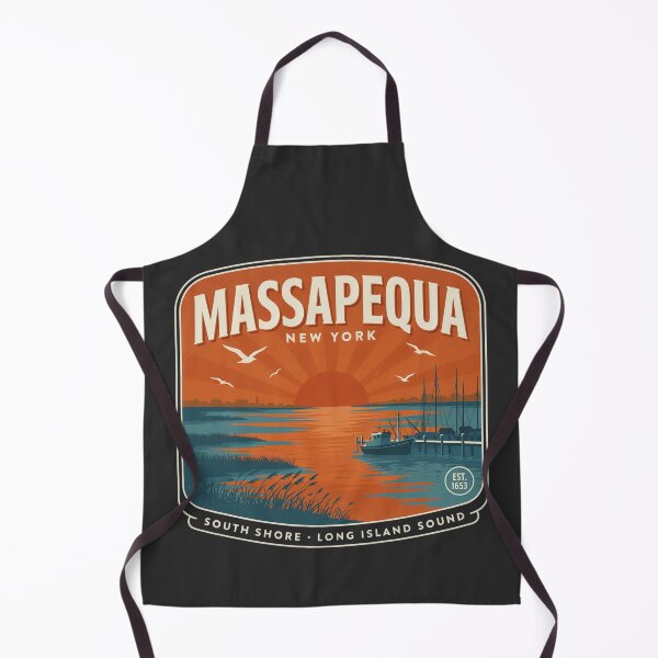 Item preview, Massapequa New York Vintage Sunset Harbor Design | South Shore Long Island Coastal Travel Graphic designed and sold by ArcticFoxStudio.
