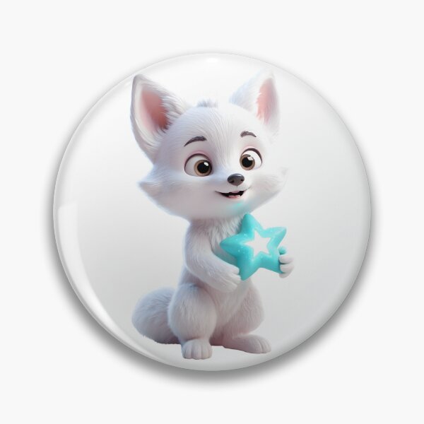 Item preview, Cute White Fox holding Star designed and sold by CuteSlothWorld.