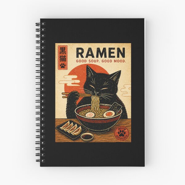 Item preview, Black Cat Ramen Dinner Vintage Japanese Noodle Shop designed and sold by ferminhays.