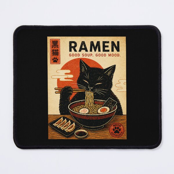 Item preview, Black Cat Ramen Dinner Vintage Japanese Noodle Shop designed and sold by ferminhays.