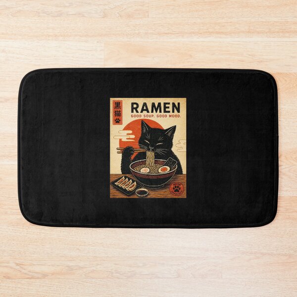 Item preview, Black Cat Ramen Dinner Vintage Japanese Noodle Shop designed and sold by ferminhays.