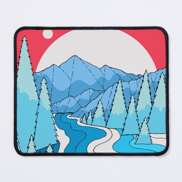 Item preview, A blue land of forests and lakes designed and sold by Swadeillustrations.