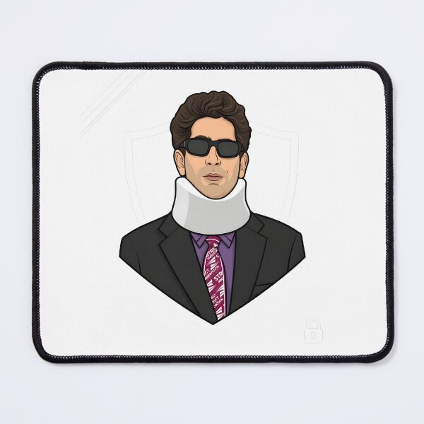 Item preview, Man in Neck Brace Formal Suit Portrait designed and sold by sawsan-art.