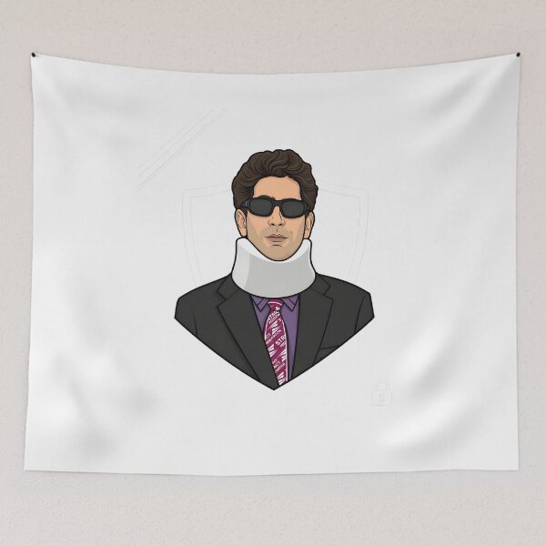 Item preview, Man in Neck Brace Formal Suit Portrait designed and sold by sawsan-art.