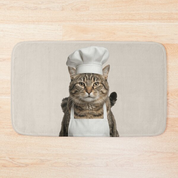 Item preview, Funny Kurilian Bobtail Cat Chef Realistic Animal Cooking Humor Art designed and sold by LazyOwlStore.