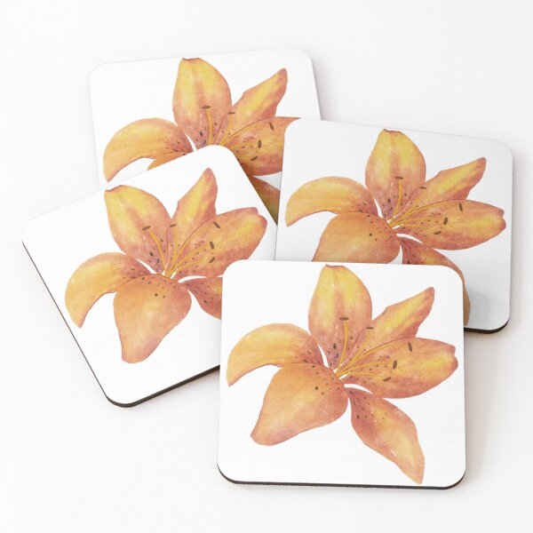 Item preview, Orange watercolour flower designed and sold by gouriiva.