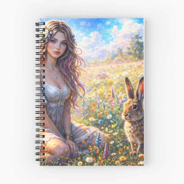 Item preview, Cottagecore Aesthetic Girl and Wild Rabbit designed and sold by m-y-A-I-A-R-T-.