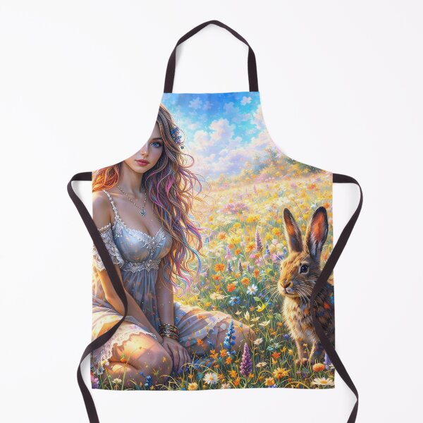 Item preview, Cottagecore Aesthetic Girl and Wild Rabbit designed and sold by M-Y-A-R-T-.
