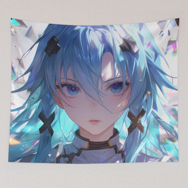 Item preview, Sinon Sword Art Online Blue Crystal Anime Girl Focus designed and sold by earlobejerk.