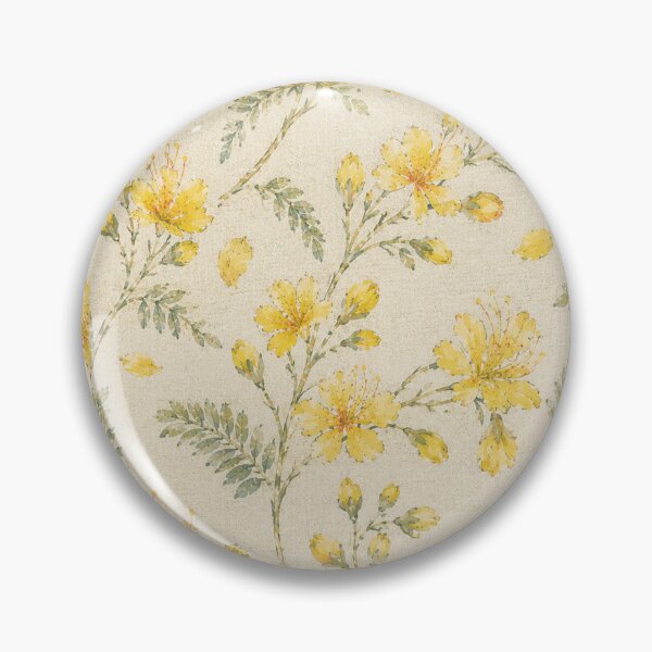 Item preview, Vintage Peacock Flower Botanical Seamless Pattern (Yellow) designed and sold by Siam Soul Studio.