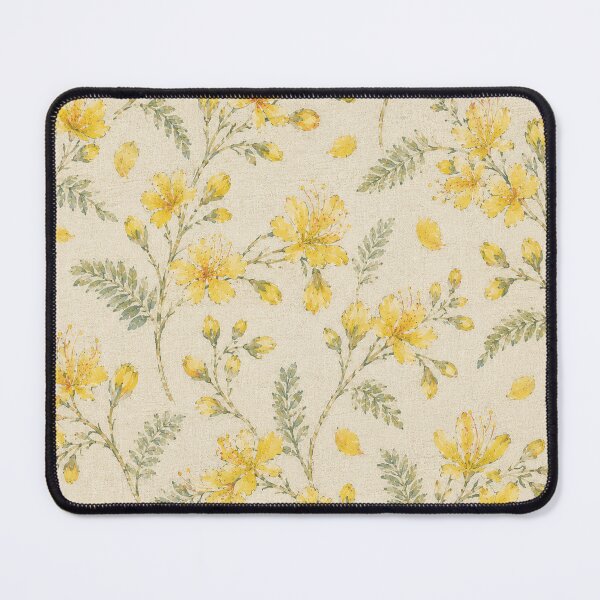 Item preview, Vintage Peacock Flower Botanical Seamless Pattern (Yellow) designed and sold by Siam Soul Studio.