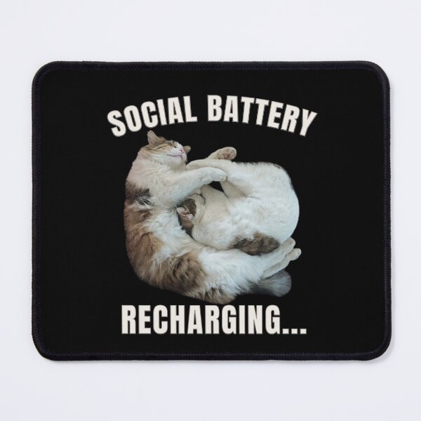 Item preview, Social Battery Recharging - Funny Introvert Cat Design designed and sold by MB-CatPrints.