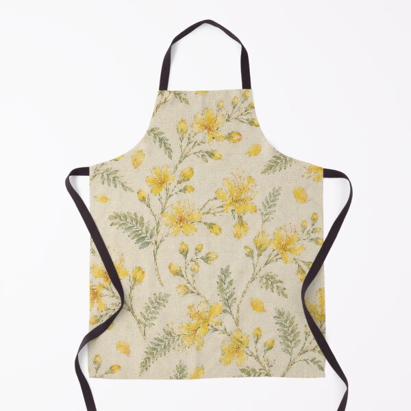 Item preview, Vintage Peacock Flower Botanical Seamless Pattern (Yellow) designed and sold by Siam Soul Studio.