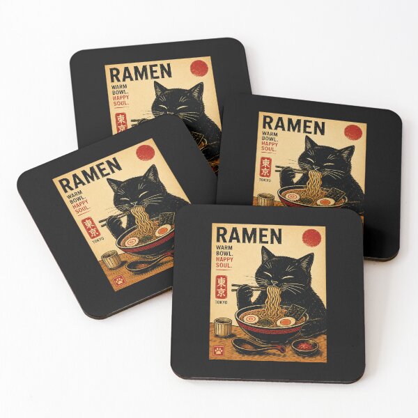 Item preview, Happy Soul Black Cat Ramen Vintage Japanese Food designed and sold by ferminhays.