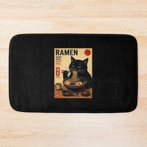 Item preview, Happy Soul Black Cat Ramen Vintage Japanese Food designed and sold by ferminhays.