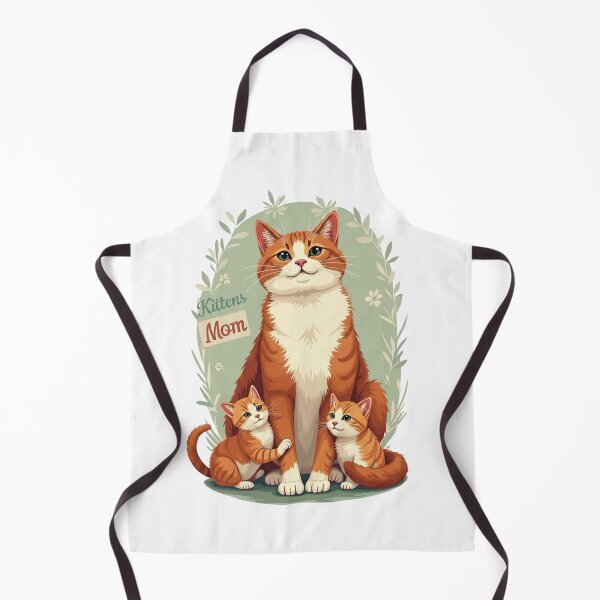 Item preview, Vintage Orange Tabby Kittens Mom Floral Cat Illustration designed and sold by Amp6599.