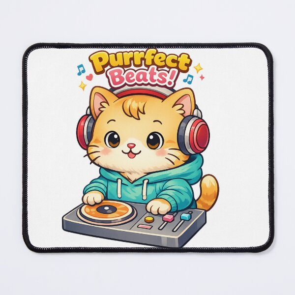 Item preview, DJ Cat Purrfect Beats Shirt designed and sold by SoftSproutstu.