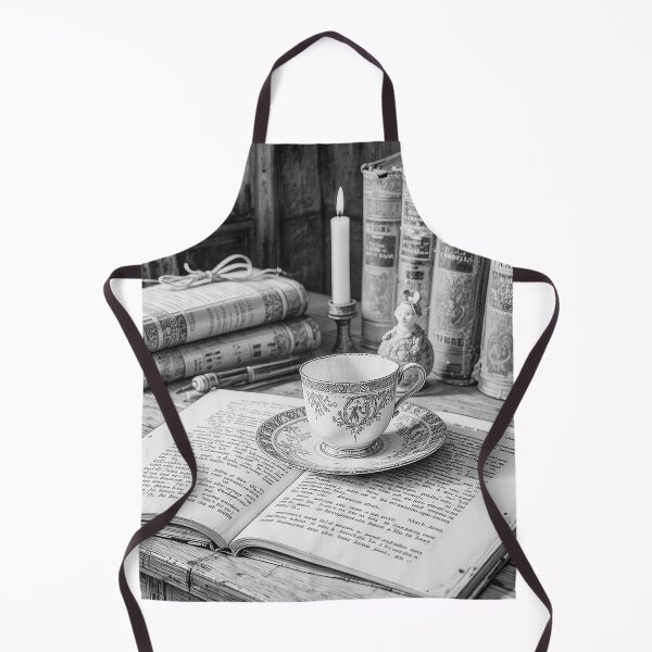 Item preview, Cozy Vintage Still Life – Books, Teacup & Candle Illustration designed and sold by PixPixari.