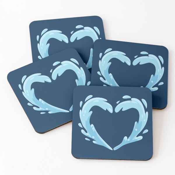 Item preview, Water Splash Heart Cute Blue Ocean Wave Summer Beach designed and sold by SolutionsArt.
