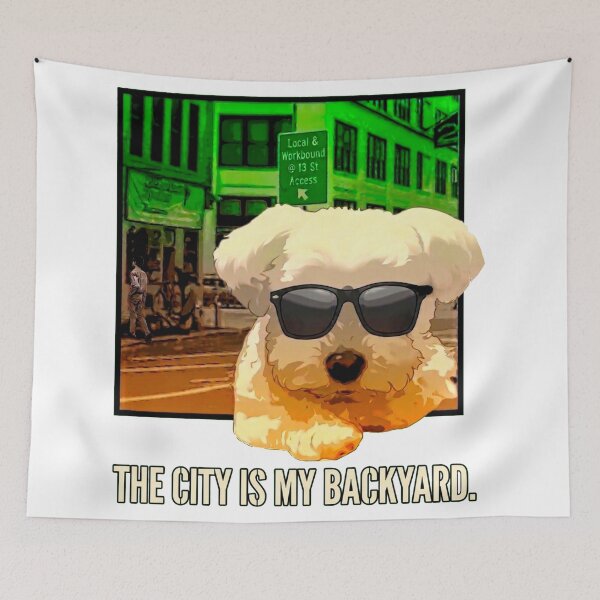 Item preview, The City Is My Backyard Cool Streetwear Maltese Dog designed and sold by Japan Cyberpunk Universe & Surreal Characters.