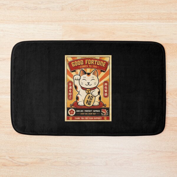 Item preview, Lucky Beckoning Cat Vintage Japanese Fortune Poster designed and sold by eliramaison.