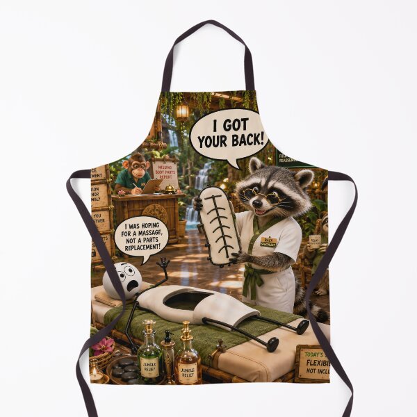 Item preview, Raccoon Body Repair Shop Funny Spine Alignment Corporate Humor designed and sold by SoftAuraStudi0.