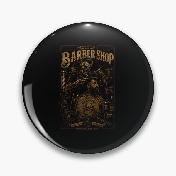 Item preview, Vintage Barber Skull with Classic Old School Shop Style designed and sold by Modaozushi216.