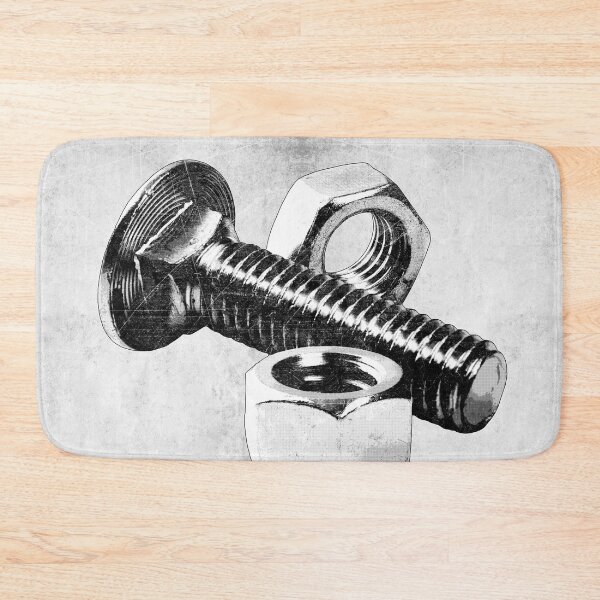 Item preview, Nuts and Bolt Chrome Hardware Dark Industrial Macro Art designed and sold by Ghoul Enterprises.