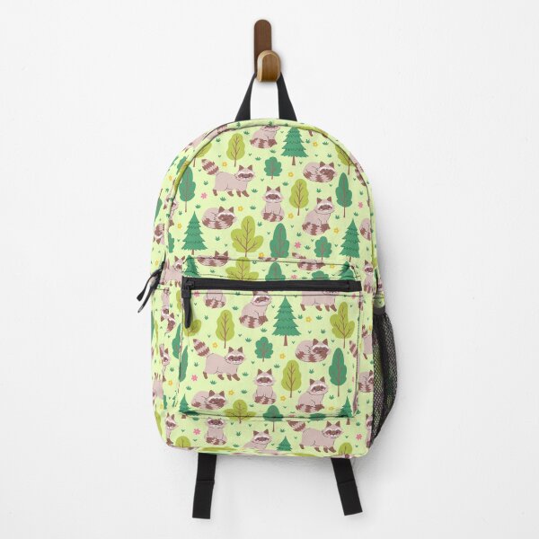 Item preview, pattern with raccoons and trees designed and sold by burbura.