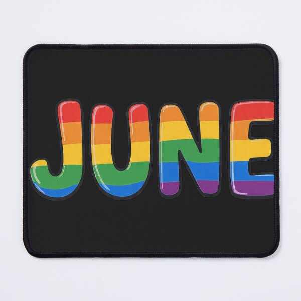 Item preview, June Pride: Retro Bubbly LGBTQ Flag Typography & Birthday Monogram designed and sold by ChaosModeArt.