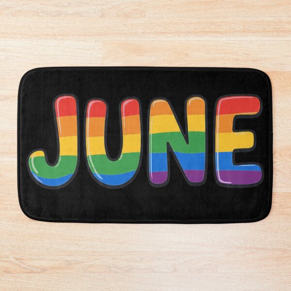 Item preview, June Pride: Retro Bubbly LGBTQ Flag Typography & Birthday Monogram designed and sold by ChaosModeArt.