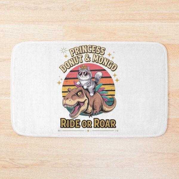 Item preview, Cat Riding T-Rex Princess Donut Mongo Retro designed and sold by Nort-Surcorm.