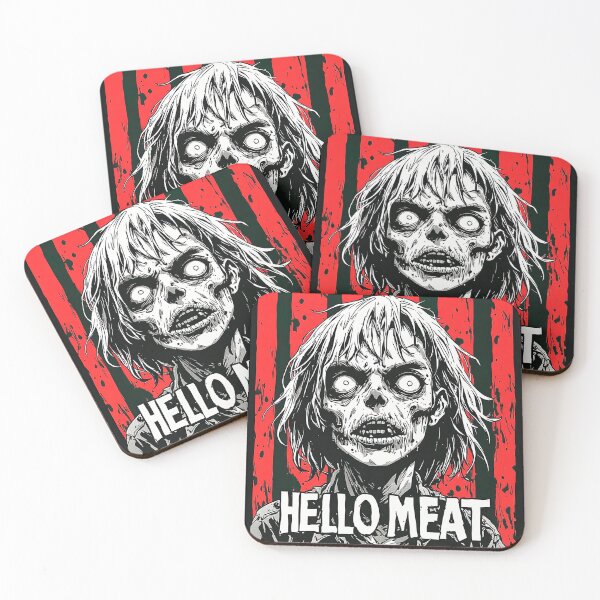 Item preview, Hello Meat Zombie Horror Dark Humor Art designed and sold by ChaoticZenStudio.