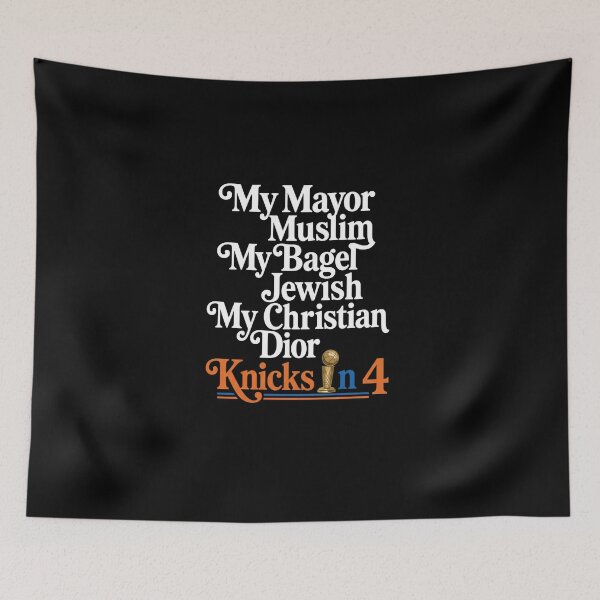 Item preview, My Mayor Is Muslim Bagel Jewish Knicks In 4, NY Knicks Basketball  designed and sold by Qellus-Style.