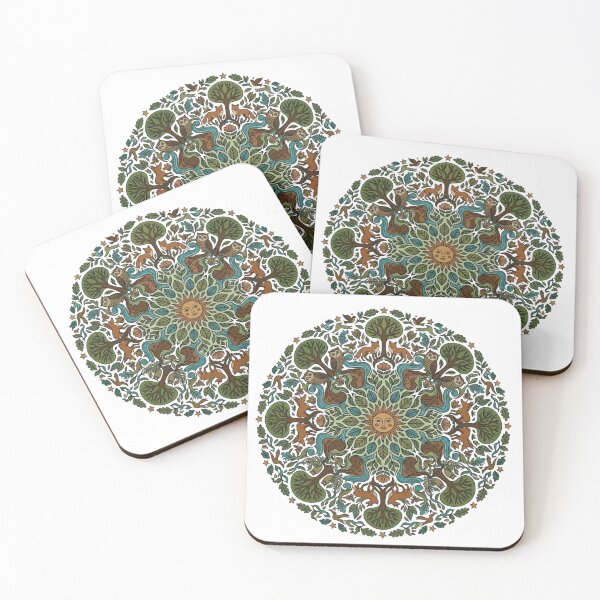 Item preview, Nature Mandala Sun and Forest Animals Cycle of Life designed and sold by VintryOff.