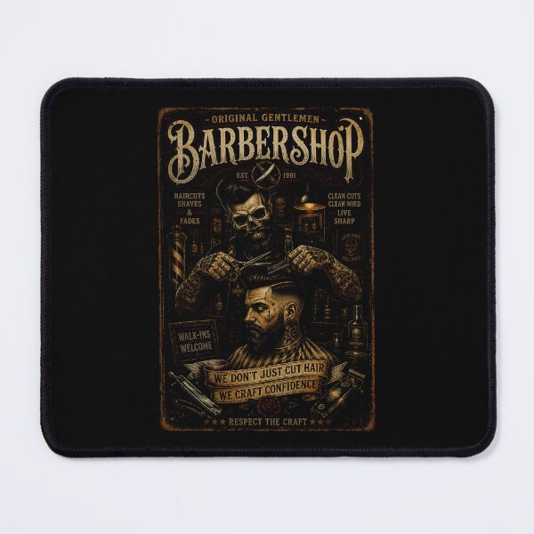 Item preview, Classic Barber Skull Illustration with Old School Vintage Workshop Vibes designed and sold by Modaozushi216.