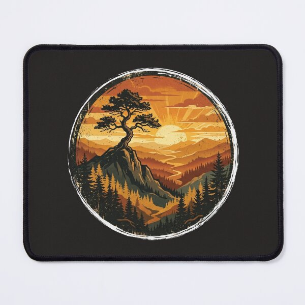 Item preview, Lone Tree Mountain Shirt Nature Adventure Graphic Tee For Men & Women designed and sold by TrebdoraCrafts.