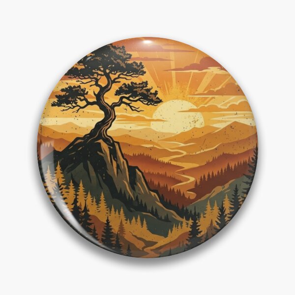 Item preview, Lone Tree Mountain Shirt Nature Adventure Graphic Tee For Men & Women designed and sold by TrebdoraCrafts.