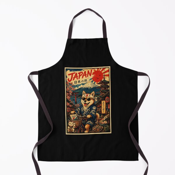 Item preview, Shiba Inu Japan Travel Poster with Vintage Street Festival Style designed and sold by eliramaison.