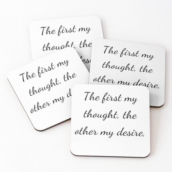 Item preview, "The first my thought, the other my desire," - handwriting black designed and sold by ariksworld.