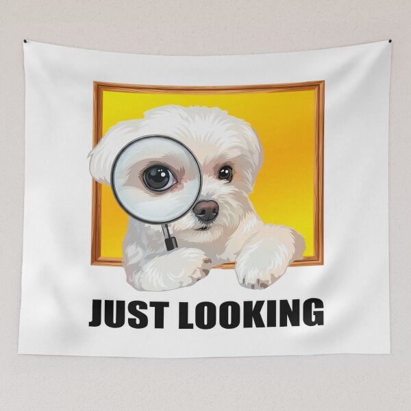 Item preview, Cool Puppy Just Looking - Funny Dog Detective Illustration designed and sold by Surreal Characters & Cute Pups.