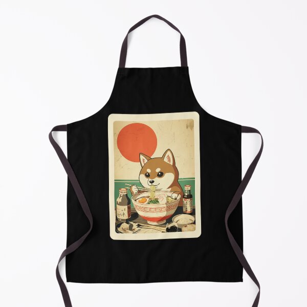 Item preview, Retro Shiba Inu Enjoying Ramen Beneath a Rising Sun designed and sold by JordynLadukeg65.